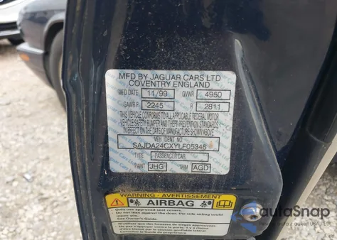 2000 Jaguar Xj8 Vanden Plas from USA, damaged, VIN SAJDA24CXYLF05346